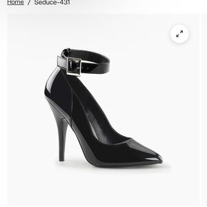 Pleaser Black Patent Leather Stiletto Heels
